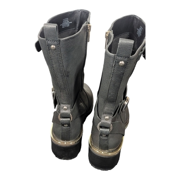 NWOB Vince Camuto Kerivini in Smooth Black Leather Moto Boot Size 10.5 SB7 - Picture 6 of 13